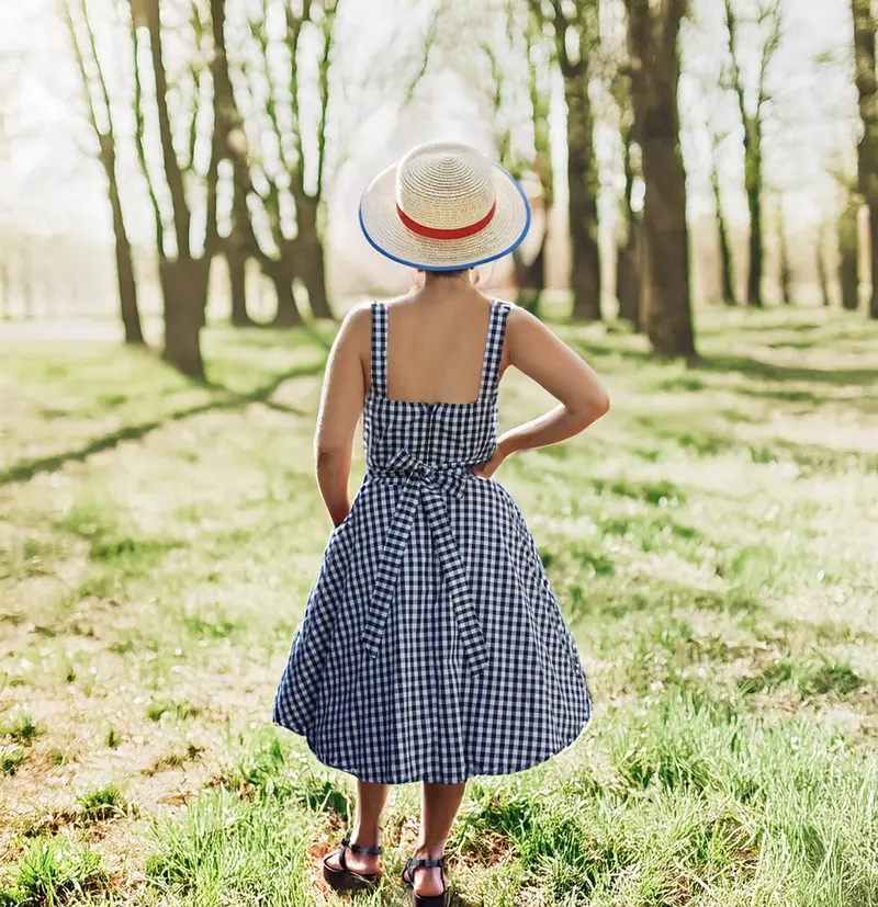 Black And White Gingham Retro Swing Dress With Full Circle Skirt – Xs To 3Xl 1