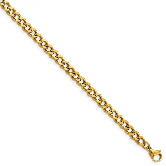 Chisel Yellow Ip Stainless Steel Curb Chain Necklace – 5Mm, 24 Inches 1