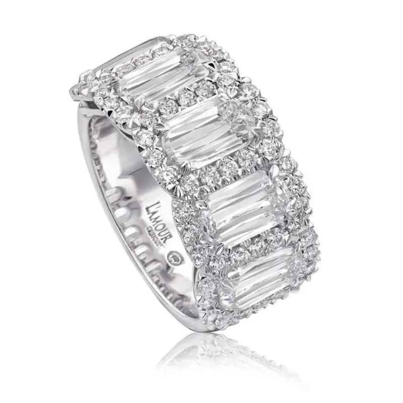 Christopher Designs Lab-Grown Oval Halo Ring – 2.0 Ct Crisscut L'Amour Design 1