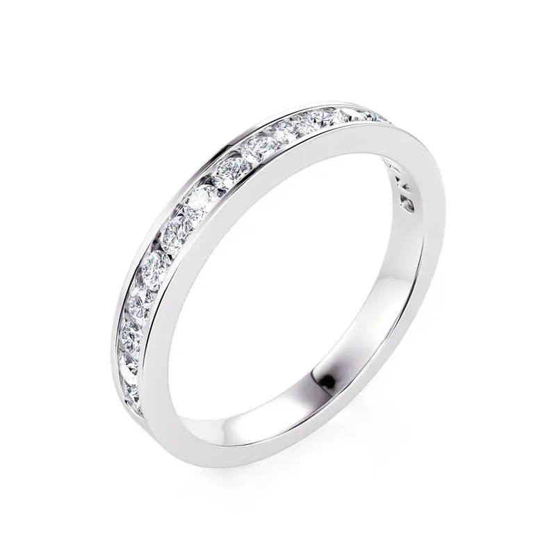 Classic Channel-Set Diamond Wedding Band – 1/3 Carat Total Weight In 14K White Gold 1