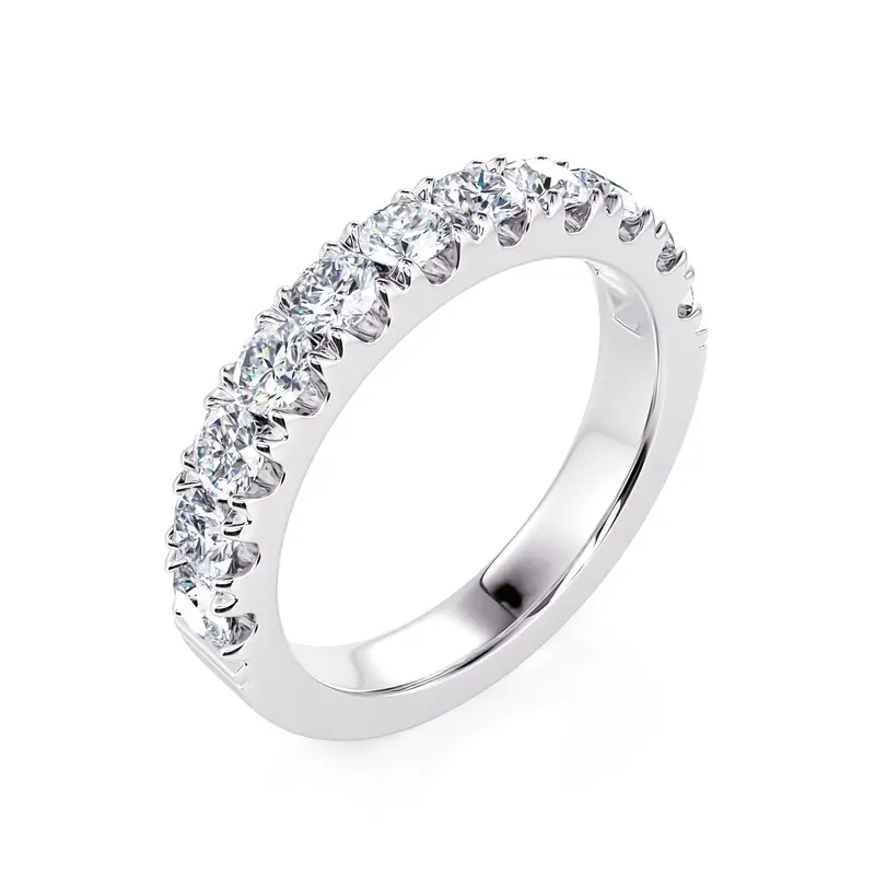 Classic U-Prong Diamond Wedding Band – 1.00 Carat Tw In 14K White Gold 1