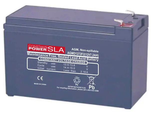 Constant Power Agmd1272F2 12V 7.2Ah Agm Battery – ¼" Fast-On Terminal 1