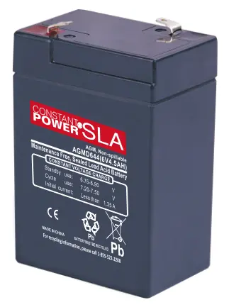 Constant Power Agmd644 6V 4.5Ah Agm Battery With 3/16" Terminals 1