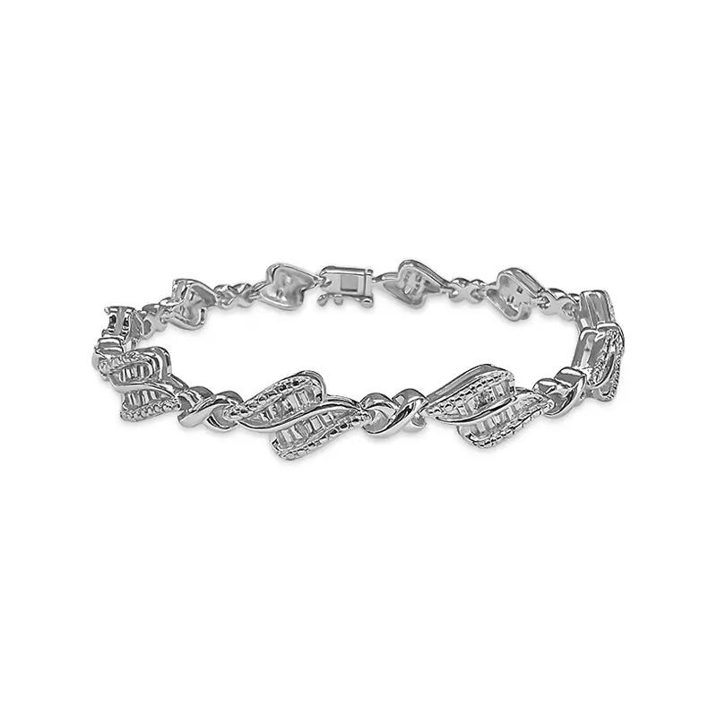 Contemporary Diamond Bracelet – 1/3 Carat Total Weight In Sterling Silver 1