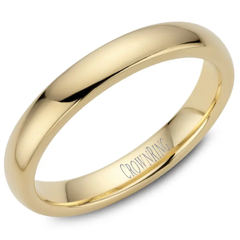 Crownring 3Mm Yellow Gold Comfort-Fit Domed Ring 1