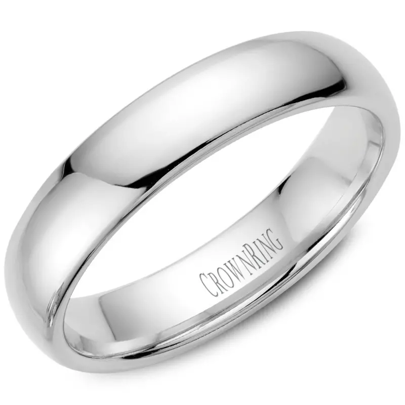 Crownring Platinum Wedding Band — 5Mm Traditional Heavy Domed Profile 1