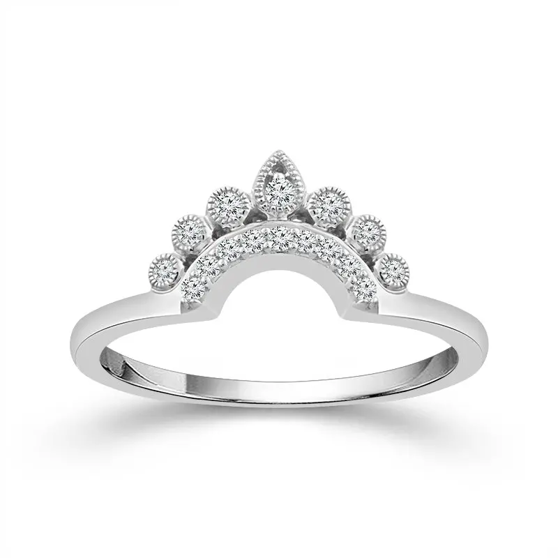 Delicate Curve Diamond Band—1/8 Carat Tw In 14K White Gold 1