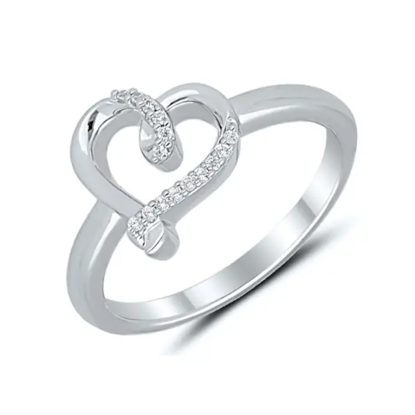 Diamond Accent Heart Ring In Sterling Silver 1