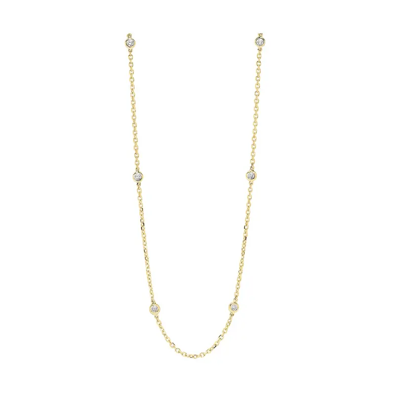 Diamond-By-The-Yard Necklace – 14K Yellow Gold, 0.25 Carat Total Weight 1