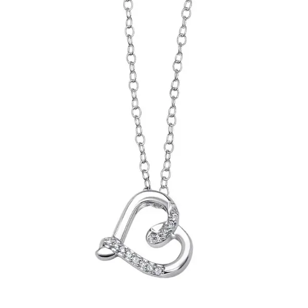 Diamond Heart Pendant Handcrafted In Sterling Silver 1