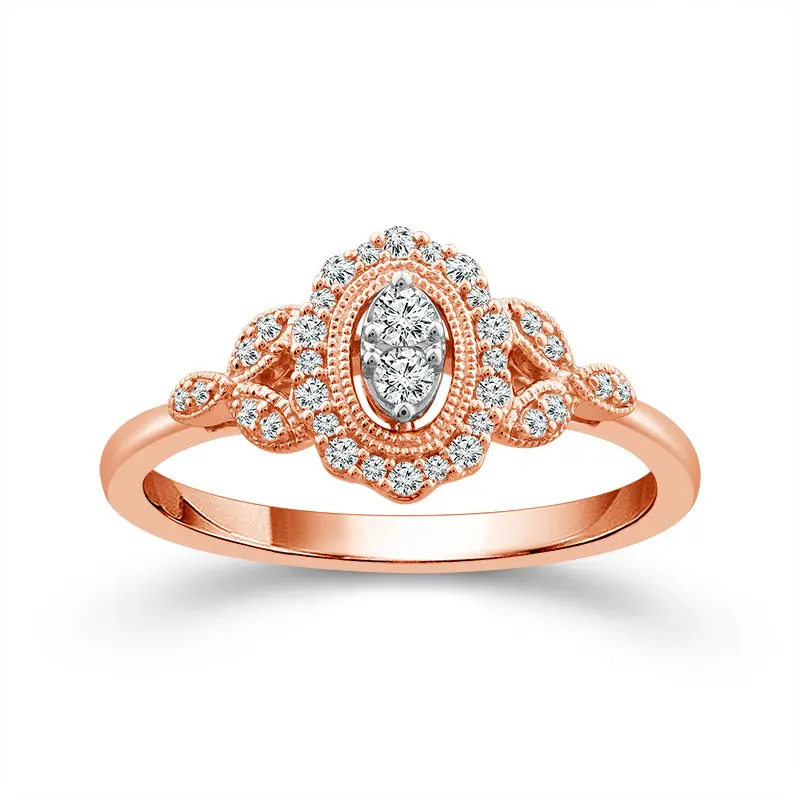 Diamond Promise Ring — 0.20 Ct Tw In 10K Rose Gold 1