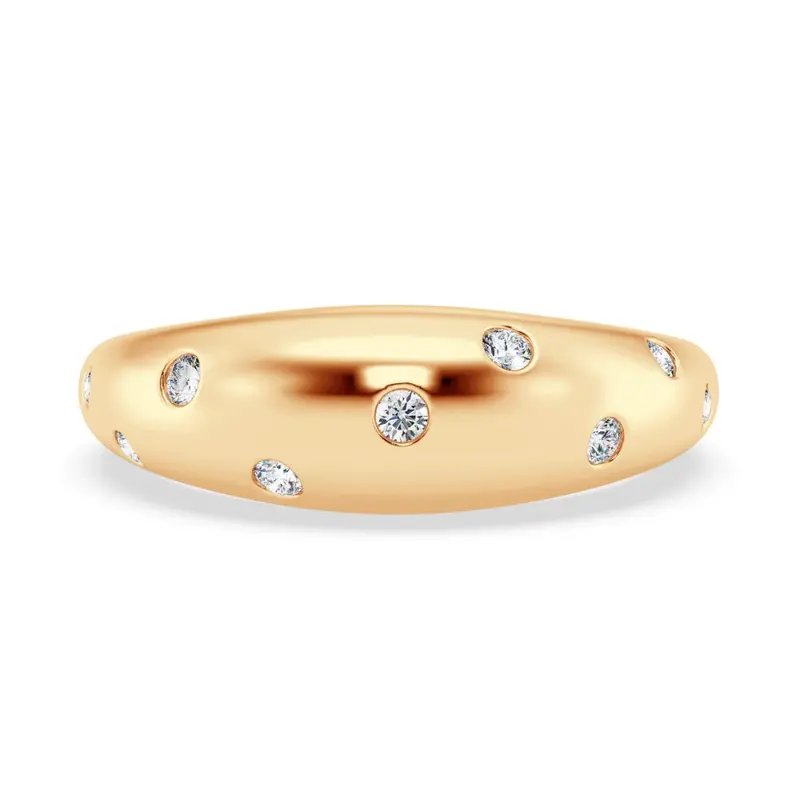 Domed Diamond Band In 14K Yellow Gold (0.20 Ct Total Weight) 1