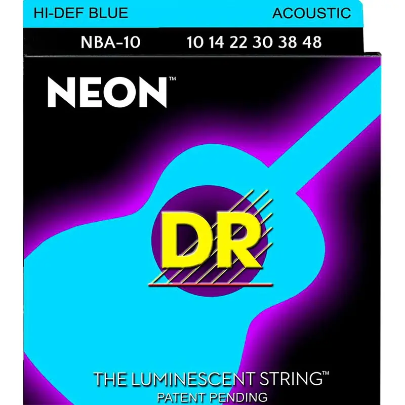 Dr Neon Luminescent Acoustic Guitar Strings – Visible In Low Light 1