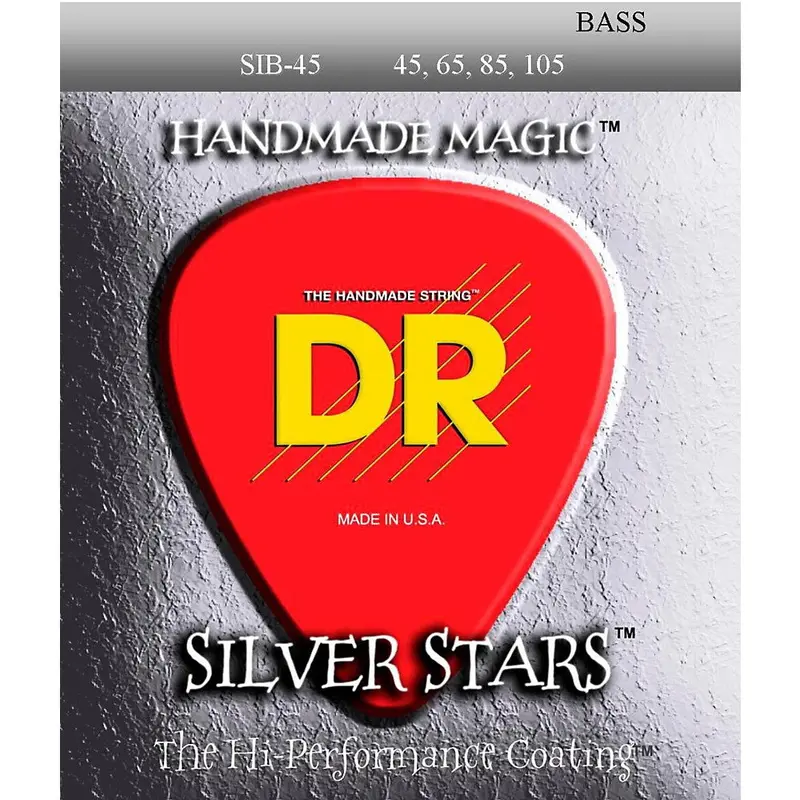 Dr Silver Stars Coated Bass Strings – Bright Tone, Corrosion-Resistant Coating 1