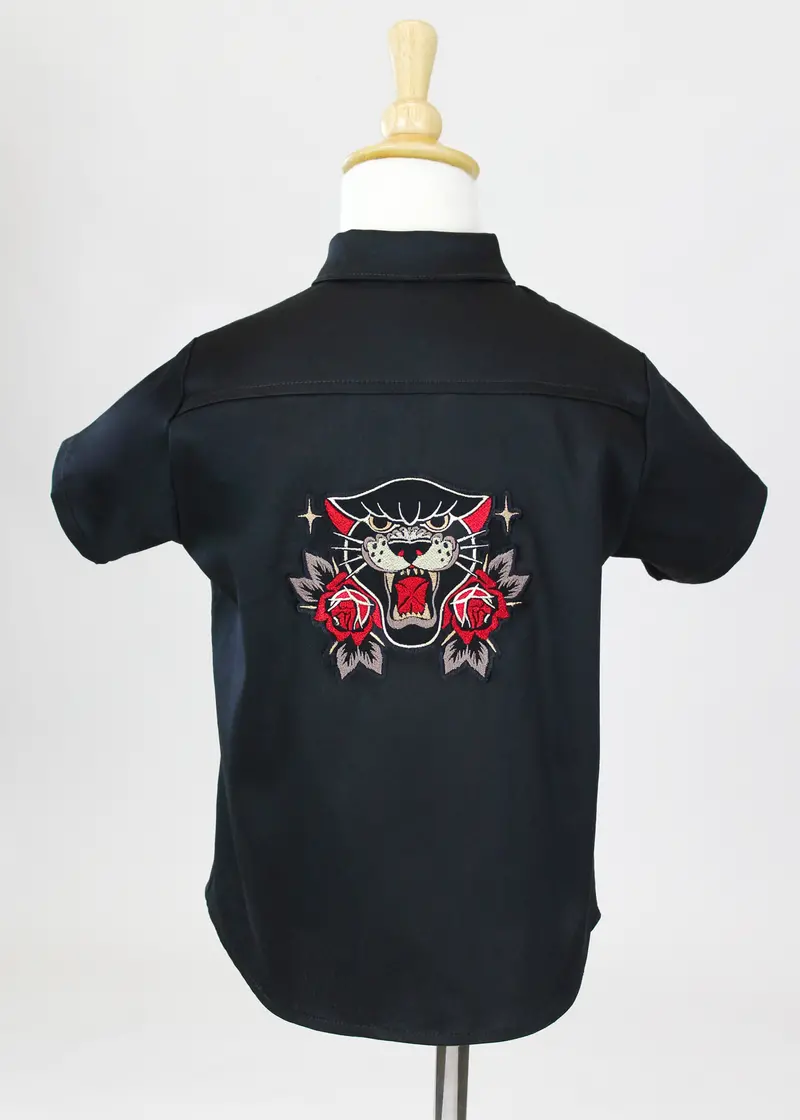 Embroidered Panther Graphic Boy’S Top 1