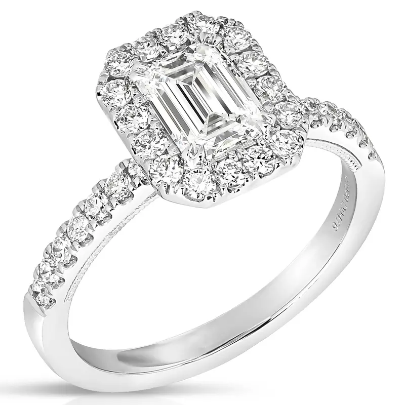 Emerald-Cut Lab-Grown Diamond Engagement Ring – 1.50 Ct Tw, 14K White Gold 1
