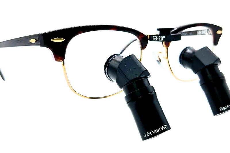 Ergo Ttl Magnifier Mounted On Ray-Ban Clubmaster Frame 1