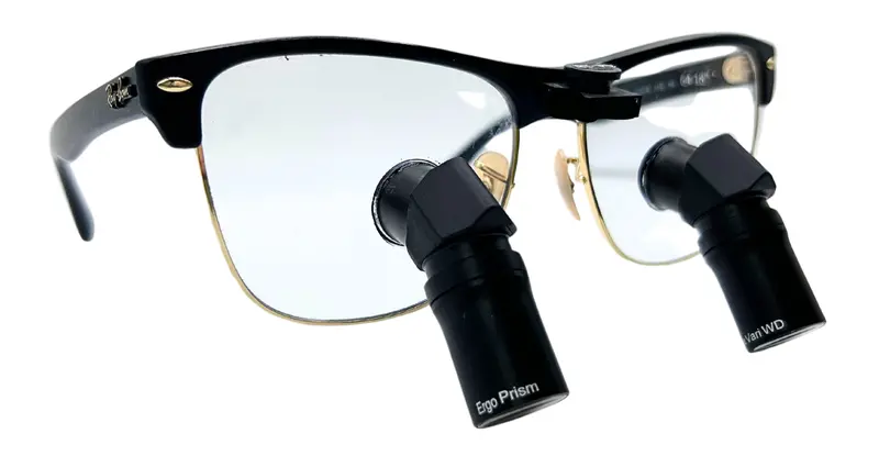 Ergo Ttl Magnifier Mounted On Ray-Ban Clubmaster X Frame 1