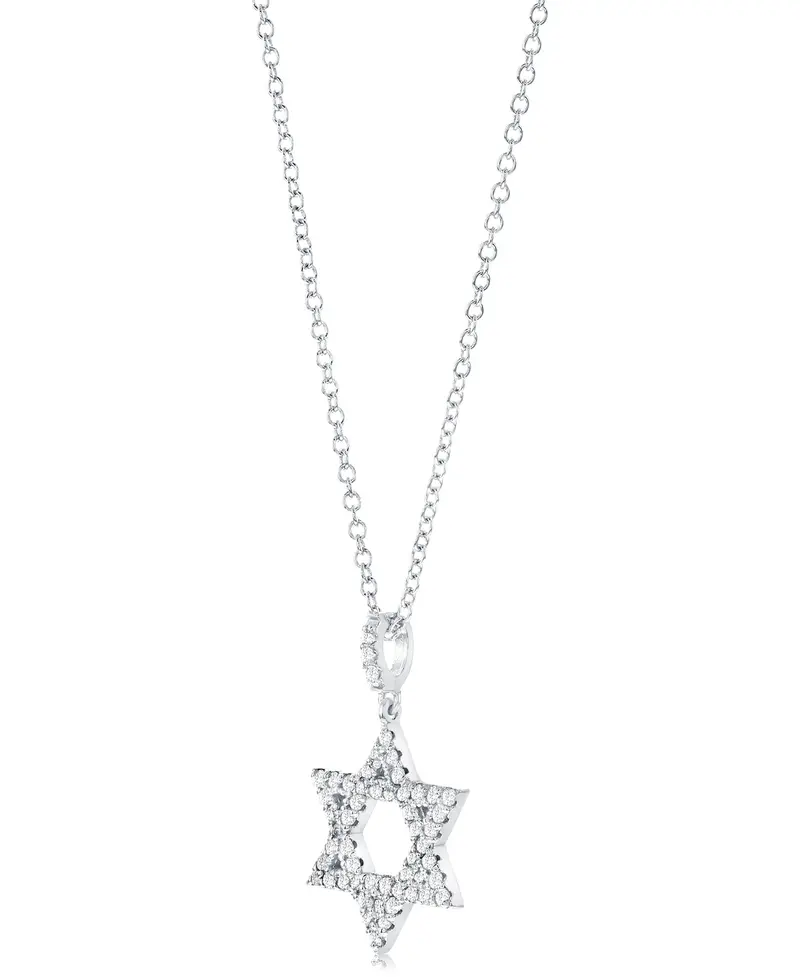 Faith-Inspired Star Of David Pendant – 0.25Ctw Diamonds In 14K White Gold 1
