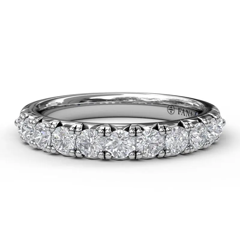 Fana 14K White Gold Round Diamond Wedding Band – 0.625 Ct 1