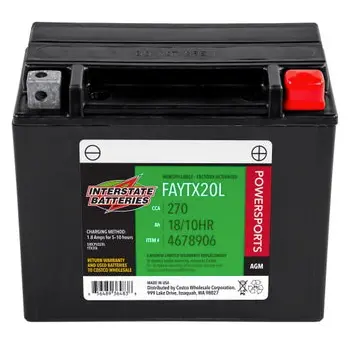 Faytx20L Interstate Agm Powersport Battery For Atvs And Scooters 1