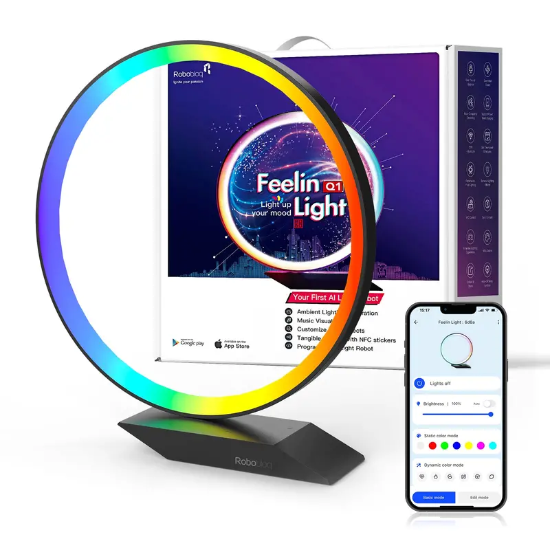 Feelin Light Q1 Smart Ambient Lamp – App + Music Sync, Radar Sensor, Touchless Dimming 1