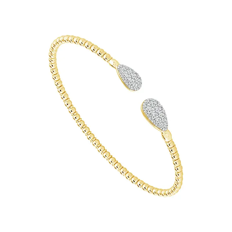 Flexible 10K Yellow Gold Diamond Bangle Bracelet – 0.50 Carat Total Weight 1