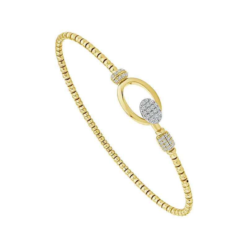 Flexible Diamond Bangle Bracelet – 1/4 Carat Total Weight In 14K Yellow Gold 1
