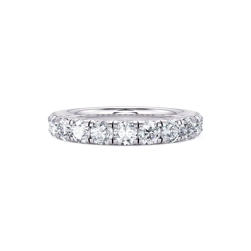 Full-Pavé Diamond Wedding Band – 14K White Gold, 1.00 Carat Total Weight 2