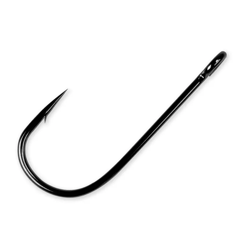 Gamakatsu Open-Eye Siwash Hook – Black Forged, High-Strength Single Hook 1