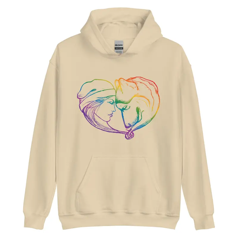 Girl And Her Dog Pullover Hoodie – Malamute Or Husky Art