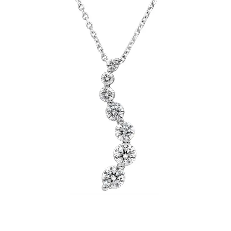 Graduated Diamond Journey Pendant – 1 Carat Total Weight 1