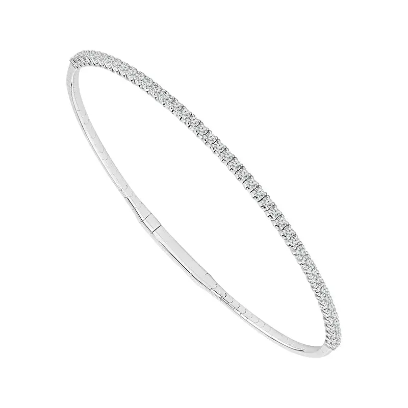 Half-Carat Flexible Diamond Bangle In 14K White Gold 1