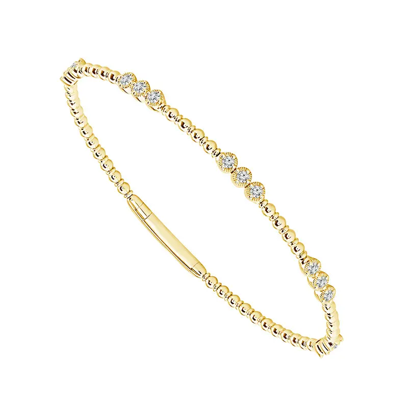 Half-Carat Flexible Diamond Bangle In 14K Yellow Gold 1