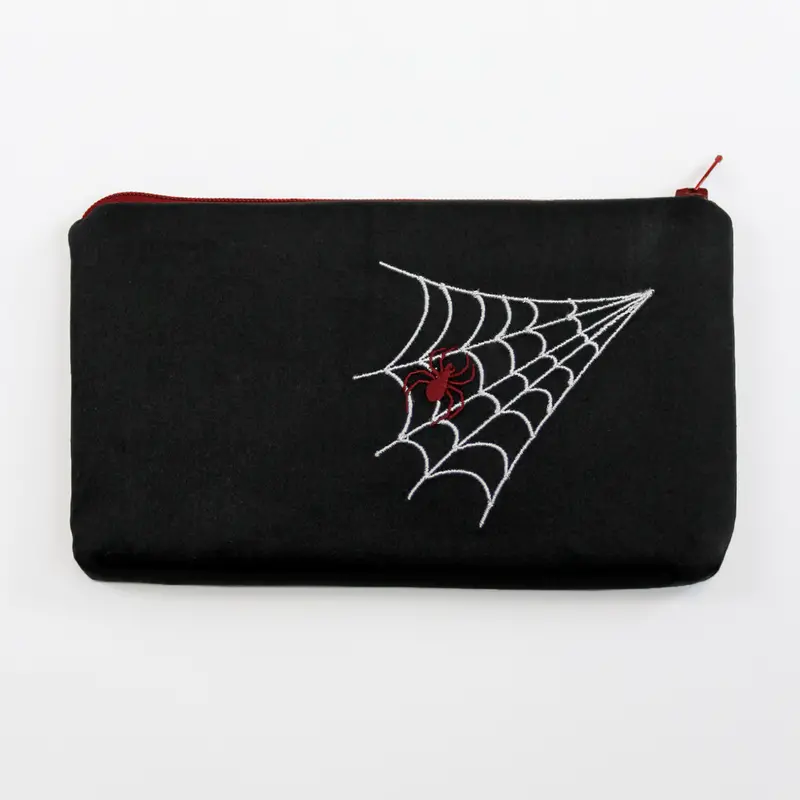 Halloween-Themed Embroidered Cosmetic Pouch 2