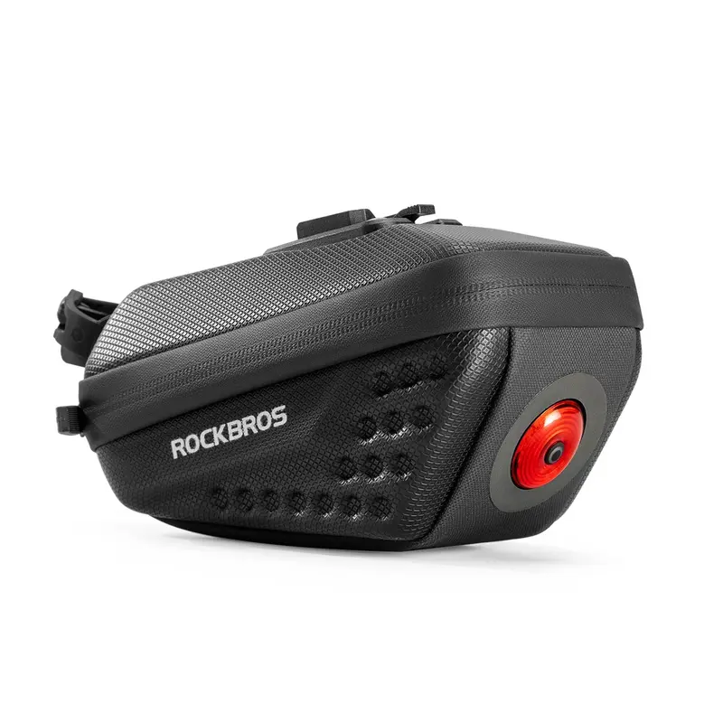 Hard-Shell 0.45L Bike Rear Bag With Built-In Safety Light 1