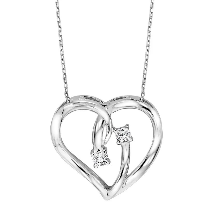 Heart Diamond Pendant – 0.05 Ct Tw, Sterling Silver 1