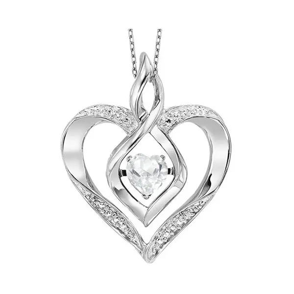 Heart-Shaped Lab-Created White Topaz Pendant – Sterling Silver Love-Inspired Design 1