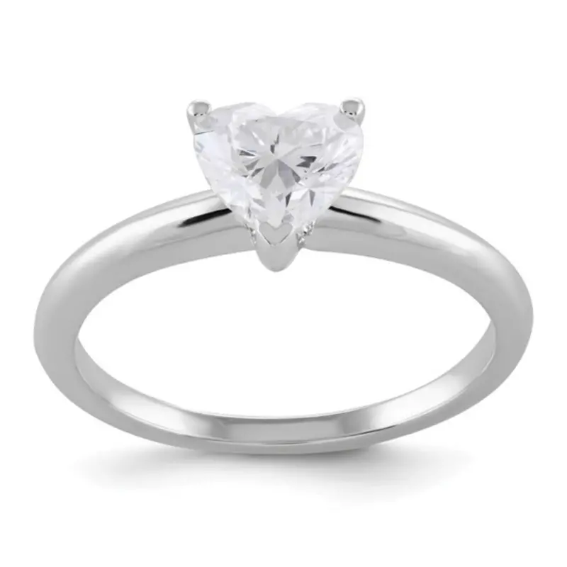 Heart-Shaped Lab-Grown Diamond Solitaire Ring – 14K White Gold, 1 Carat 1