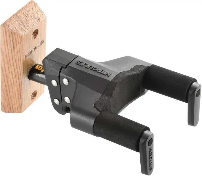 Hercules Gsp38Wb Plus Guitar Hanger With Wood Base And Short Arm – Ags Auto-Grip System – Free Domestic Shipping 1