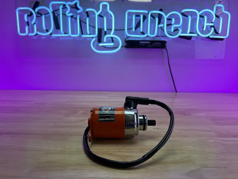 High-Torque Gy6 Starter Motor – Orange Anodized 1
