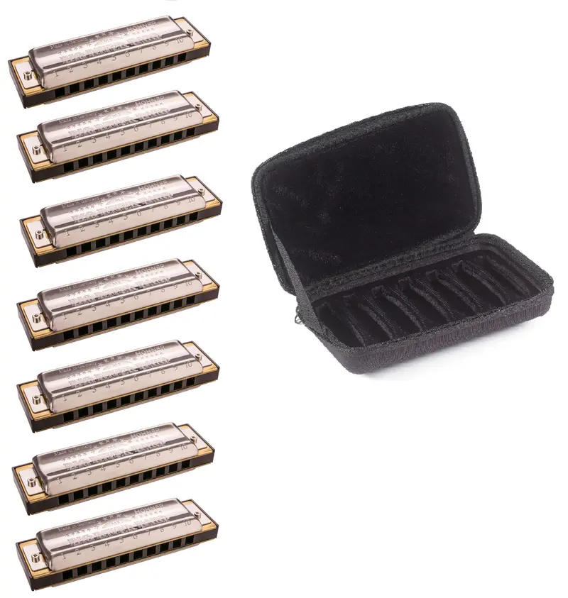 Hohner Big River 7-Piece Harmonica Set — Fully Customizable Keys + C7 Case, Free Us Shipping 1