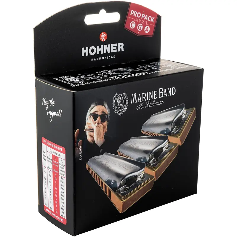 Hohner Marine Band 1896 Pro Pack: 3 Diatonic Harmonicas (C, G, A) – Free Shipping In Usa 1