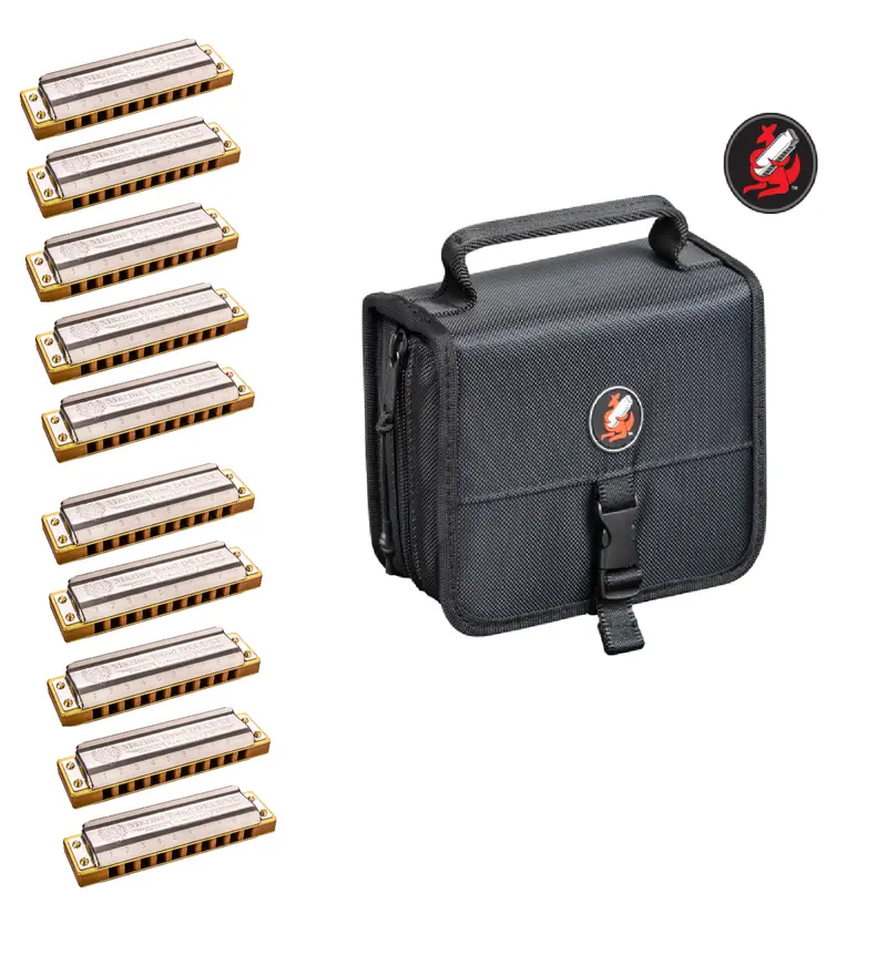 Hohner Marine Band Deluxe 10-Piece Set With Joey Knows Pouches & Customizable Keys – On Sale + Free Us Shipping 1