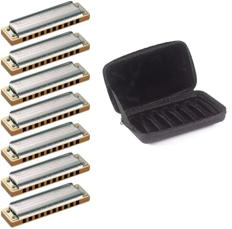 Hohner Marine Band Deluxe 7-Piece Harmonica Collection With Branded Case – Choose Your Keys, Free Us Shipping 1