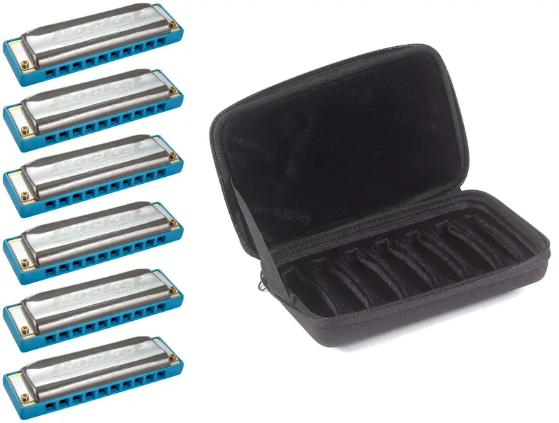 Hohner Rocket Low 6-Piece Set — Includes Low-C To Low-F# Harmonicas + C7 Case, Free Us Shipping 1