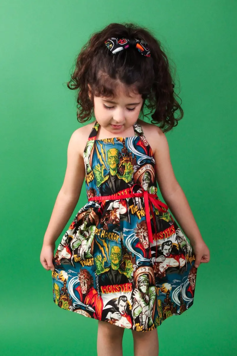 Hollywood Monsters Dress For Girls – Whimsical Vintage-Inspired Fit 1