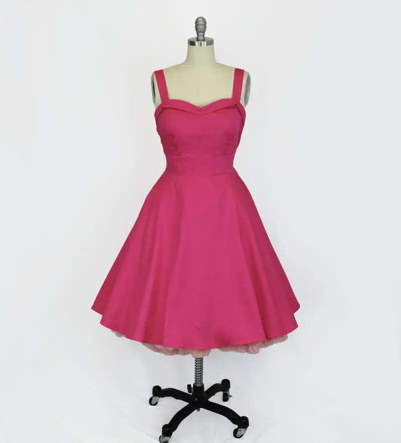 Hot Pink Sweetheart Cocktail Dress With Functional Pockets – Xs To 3Xl 1