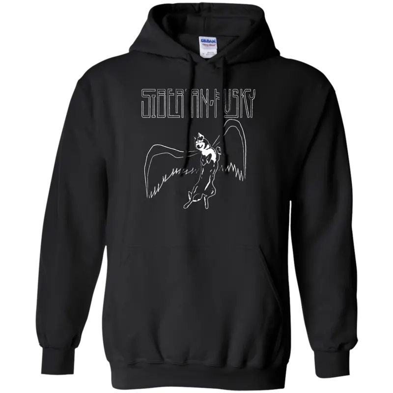 'Huskies Rock Zeppelin' Premium Pullover Hoodie Featuring Siberian Husky Art 1