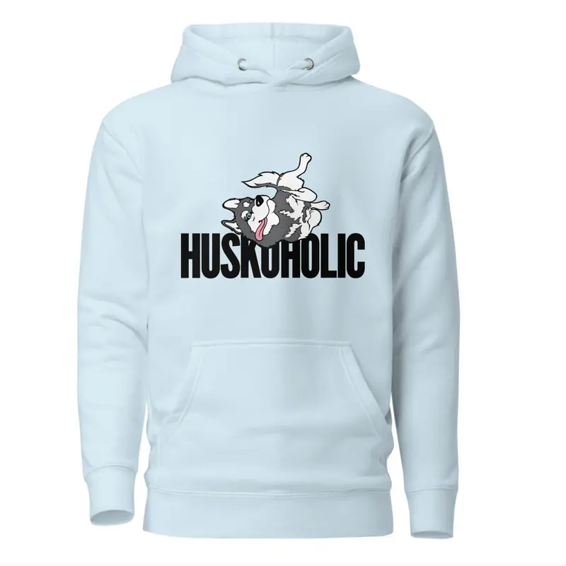 ‘Huskoholic’ Siberian Husky Fan Hoodie Sweatshirt